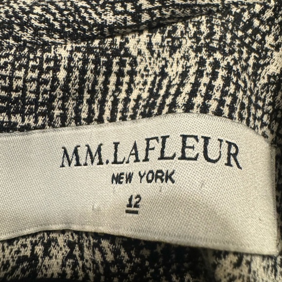 M.M. LAFLEUR Size 12 EUC The Aditi Dress in Crackle Black & White Shift - Picture 9 of 13